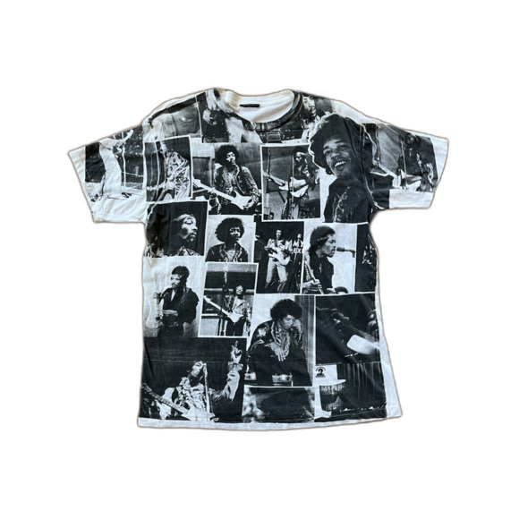 Jimi Hendrix Black White Graphic Photos T Shirt Tee Top Mens Size Large - Picture 3 of 7